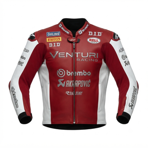Men’s Cowhide Leather <b>Racing</b> <b>Jacket</b>/Chaqueta MotoCP Style CE Level 2 Armor Motorcycle Track Riding Protective Gear CE - Product Image 1