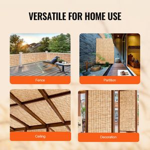 Rotolo di Schermo in Canna Naturale 3.3 ft X 13.3 ft per Esterni, Recinzione Decorativa per Patio, Balcone, Giardino e Cancelli - Product Image 6