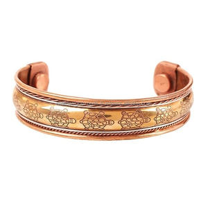 Aimant néodyme puissant en cuivre Kada pour une thérapie maximale, symbole de tortue gravé - Product Image 4