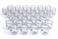 Bougie en pot parfumée moderne à motif bleu, en cire de paraffine et de soja, écologique, non toxique, pour salons, chambres, restaurants, Ramadan