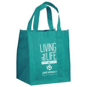 Sac de courses en tissu non tissé PP laminé, recyclable et réutilisable, motif lettres, taille moyenne, avec poignée supérieure, vente en gros à prix abordable - Product Image 2
