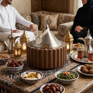 Luxury Wooden Casserole Set 3Pcs Mother Pearl Inlay Stainless Steel Hotpot Insulated Durable Eco-Friendly Food <b>Warmer</b> Ramadan - Product Image 5