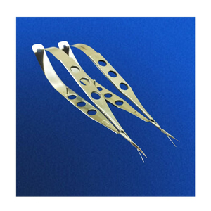 ชุดใหม่ 2 ชิ้น กรรไกรผ่าตัดขนาดเล็ก Castroviejo แบบละเอียดพิเศษ ขนาด 4 นิ้ว แบบตรงและแบบโค้ง ชุดเครื่องมือแพทย์ - Product Image 4