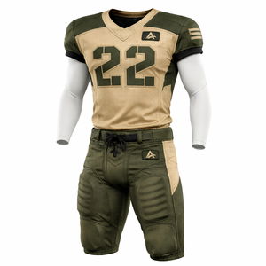 Custom American Football Uniform Set Mens Green Jersey <b>Pants</b> Breathable Polyester Short Printed Training Team Sports Wear - Product Image 3