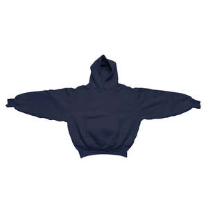 Sudadera con capucha negra para hombre, de manga raglán, con bolsillo canguro, informal, de manga larga, 500 gsm. - Product Image 6