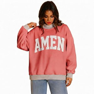 Sudadera de cuello alto reversible personalizada al por mayor para mujer, talla grande, con logo bordado para uso diario. - Product Image 1