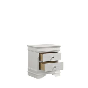 Table de chevet Blaze de style moderne à 2 tiroirs en bois fait main en blanc - Product Image 5