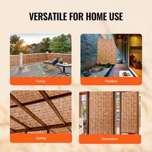 Recinzione Naturale in Canna 1,2 m x 5 m, Confezione da 2, Schermo Decorativo per Balcone Esterno, Traliccio per Patio e Giardino - Product Image 2