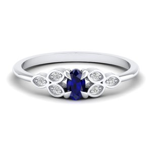 Bague REYES en or massif 14 carats avec saphir bleu taille ovale de 0,21 carat, certifiée GRA, en moissanite, pierre de naissance pour femme - Product Image 5