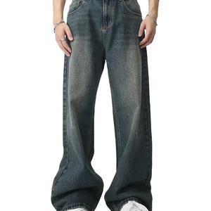 Dizzah Custom Vintage Solid Men's Baggy Cool Boy Jeans Invierno Otoño Cintura media Harem Streetwear Tallas grandes Color oscuro Recto - Product Image 1