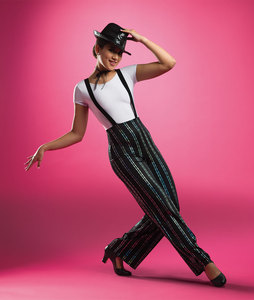 Jazz Fashion Clothes Adults Wear Hip Hop Crop Tops Attached <b>Elastic</b> Suspenders Pants Runways Show Outfit Cool Jazz Dance Suit - Product Image 4