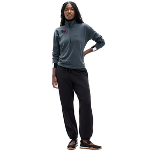 <b>Women's</b> Cotton <b>Quarter</b> <b>Zip</b> <b>Sweatshirt</b> Loose Fit Crew Neck Pullover Printed Solid Custom Logo Breathable Casual Autumn Winter - Product Image 3