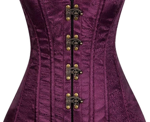 Corset personnalisé de haute qualité, écologique, à maintien ferme, en velours véritable rouge foncé, avec armatures en acier et toile, fabriqué au Pakistan, pour une belle silhouette. - Product Image 4