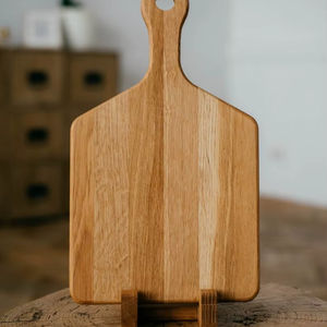 Juego de 3 tablas de cortar rectangulares de madera maciza de sapele natural con logotipo láser, bloques de cortar de madera de una sola pieza con mango de metal, MOQ bajo. - Product Image 1