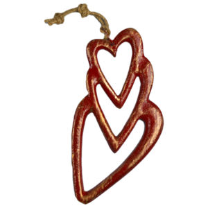 Decoración Colgante de Corazón Vintage Hecha a Mano con Diseño Pintado y Metal para Decoración del Hogar y Árbol de Navidad, Estilo Elegante para Colgar - Product Image 3