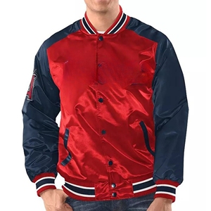 Chaqueta Varsity Roja de Satén Bordada Personalizada para Hombre, Chaqueta de Invierno Estilo Americano Universitario, Transpirable, de Alta Gama, Fabricada en Satén - Product Image 5