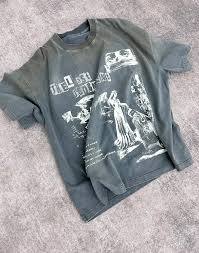 T-shirt vintage personnalisé, coton lourd 280 GSM, coupe oversize, streetwear, impression graphique - Product Image 3