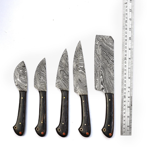Handmade Damascus Steel Drop Point Kitchen <b>Knife</b> <b>Set</b> OEM Chef <b>Knife</b> with Wood Handle for Food Cutting - Product Image 1