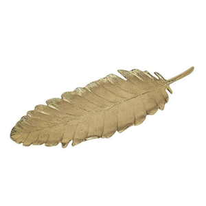 Accesorios de Mesa para el Hogar, Plato para Servir con Forma de Hoja, Bandeja de Metal de Aluminio, Bandeja para Servir con Acabado Dorado, Plato para Servir Dulces - Product Image 2