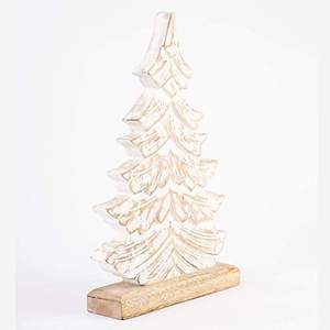Decoración Rústica de Madera para Árbol de Navidad, Adorno Hecho a Mano con Acabado Blanco Lavado, Estilo Rústico para el Hogar - Product Image 2