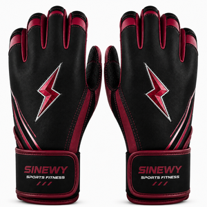 Guantes de Bateo de Béisbol para Adultos de Alta Calidad, Ligeros, Resistentes, de Cuero Deportivo, Poliéster y Algodón, con Cierre de Gancho y Bucle, Ambidiestros - Product Image 1