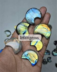 Cabujones de Labradorita Natural de Alta Calidad en Forma de Luna, Hechos a Mano, Lisos y Bonitos, Gemas Sueltas de Labradorita de Colores Mezclados - Product Image 6