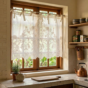 Custom Wholesale Quang Thanh Embroidery Vintage Modern Geometric Window <b>Curtain</b> Blackout High Shading Linen Ribbon Full Hotel - Product Image 3