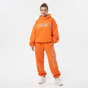 Conjunto Deportivo Holgado con Estampado de Diamantes de Imitación para Mujer, Sudadera con Capucha, Pantalones Deportivos, Ropa Casual de Invierno, Traje Completo de Felpa de Algodón - Product Image 2