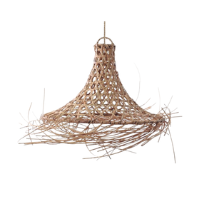Lustre suspendu en rotin tissé à la main avec LED, lampe suspendue décorative naturelle pour la maison et le bureau - Product Image 1