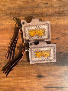 เคสใส่บัตรหนัง ATM ลายดอกไม้แท้มีสไตล์น่ารักแฟชั่นตะวันตกขนาดเล็กมีพู่เคสใส่บัตรพร้อมพวงกุญแจ - Product Image 2