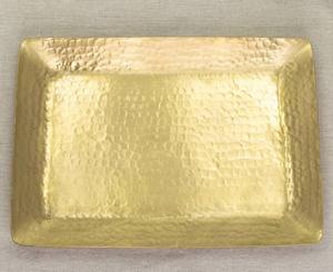 Bandeja Moderna de Latón Rectangular con Acabado Pulido, Plato Decorativo para Servir, Exhibición Elegante para Restaurantes, Hoteles y Buffets - Product Image 1