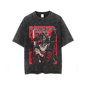 Distressed Big Print T Shirt Men Unisex Oversized Large Back Print <b>Graphic</b> <b>Tee</b> <b>Vintage</b> Washed Ripped Heavyweight Cotton OEM - Product Image 1