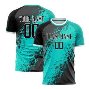 Men's V Neck Custom Soccer Jersey with Piping Baggy Oversized Mesh Sports <b>Tshirts</b> for Digital Print Front Logo - Product Image 2