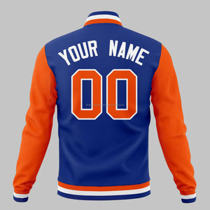 Chaqueta universitaria de alta calidad para hombres y mujeres, chaqueta universitaria de algodón polar Letterman con cuello levantado, venta al por mayor - Product Image 3