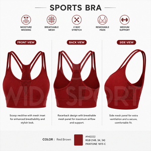 <b>Top</b> Seller Custom Fitness Sports Bra Women Quick Dry Athletic Gym Wear Breathable Yoga Bra Manufacturer - Product Image 5