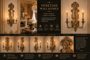 Jansons Company Contemporary Brass Oval <b>Wall</b> Sconce | Luxury Decorative <b>Wall</b> Light Ornate Carved <b>Frame</b> for Boutique Hotels - Product Image 5