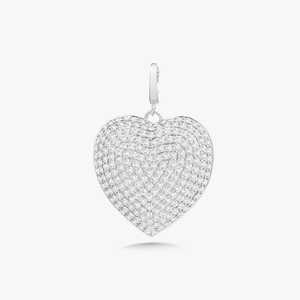 Diamond Solitaire Large Heart <b>Pendants</b> 14K 18K <b>Solid</b> <b>Gold</b> Sparkling Minimalist Luxury Charms Custom Round Lab Grown Manufacturer - Product Image 4