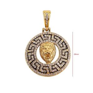 Pendentif Tête de Lion en Diamant, Argent et Or, Très Demandé, Style Hip Hop Bling, Bijou Animalier pour Fêtes, Disponible à Bon Prix - Product Image 2