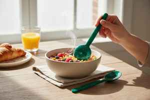 Servidor de ensalada decorativo de resina, juego de servidores de ensalada ecológicos, cuchara para servir con mango medidor, apto para lavavajillas. - Product Image 5