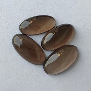 ควอตซ์สโมคกี้ธรรมชาติทรงรีขนาดใหญ่แบบคาโบชอง ด้านหลังแบน สำหรับทำเครื่องประดับ มีทุกขนาดให้เลือก - Product Image 5