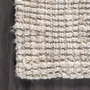 Tapis moderne en jute, couleur unie, rectangulaire, tissage plat, écologique, pour salon, à poils fins et plats - Product Image 3