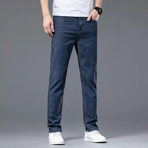 Jeans de Mezclilla para Hombre, Corte Recto, Cintura Media, Ajuste Regular, Transpirables, Ligeros, con Múltiples Bolsillos, Estilo Cargo, Largos - Product Image 1