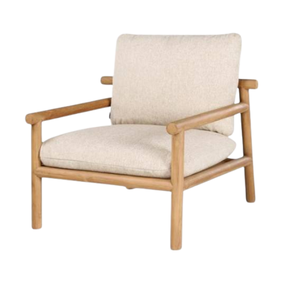 Scandinavian <b>Wooden</b> Armchair One Seat Garden <b>Sofa</b> with Padded Cushion Outdoor Furniture - Product Image 2