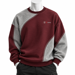 Sweat-shirt pour homme à épaules tombantes, fabriqué en tissu molletonné doux en coton, coupe ample, col rond côtelé, épaules décontractées, élastique - Product Image 1