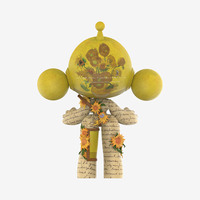 Коллекционные фигурки POPMART MEGA SKULLPANDA 400% «Подсолнухи» от музея Ван Гога, сюрприз-боксы для декора дома
