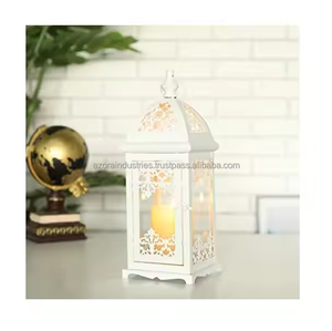 Linterna metálica de diseño marroquí para decoración de bodas en interiores y exteriores - Product Image 1