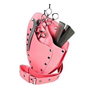 Étui à outils de barbier en cuir noir avec pochette pour ciseaux, peignes et tondeuse, pour ensemble d'outils de coiffure - Product Image 1