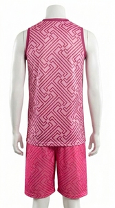 ชุดกีฬาแขนกุดระบายอากาศสำหรับผู้ชาย – เสื้อกล้ามน้ำหนักเบาและกางเกงขาสั้นพิมพ์ลายเรขาคณิต - Product Image 6