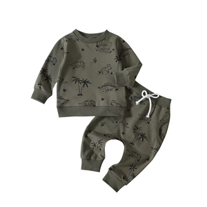 Ensemble de survêtement d'hiver pour enfants, fabricant OEM, vente en gros, coton de haute qualité, sweat à capuche et pantalon de jogging, doux, chaud, vêtements décontractés - Product Image 3