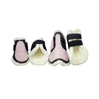 Fournisseurs, exportateurs et fabricants de bottes pour chevaux en néoprène avec paillettes roses pour protéger les tendons du cheval, taille personnalisable